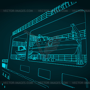 Rescue boats aboard large ship - vector clipart