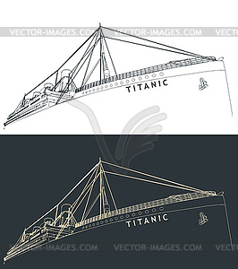 Titanic sketches - vector clipart