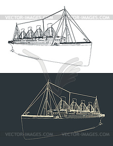 Titanic sketches - vector image