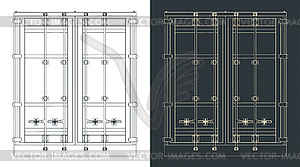 Cargo container blueprints - vector image