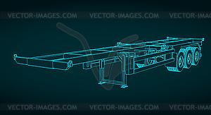 Tri-axle container trailer - vector image
