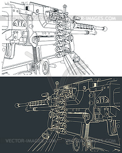 Крупнокалиберный пулемет - векторное изображение клипарта
