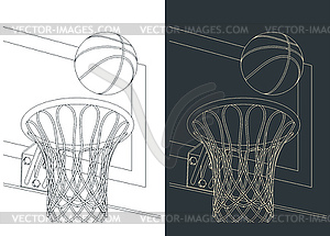 Basketball hoop and ball - vector clip art