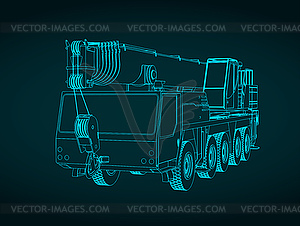 Mobile crane - vector clipart