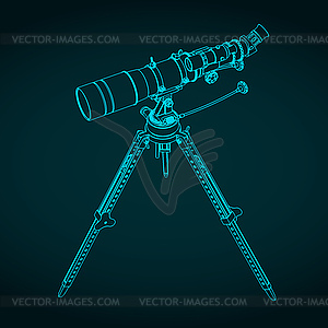 Telescope sketch - vector image