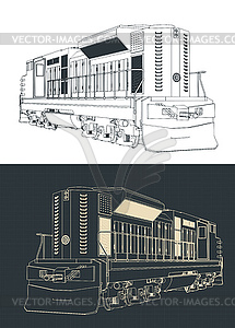 Locomotive drawings s - vector clipart