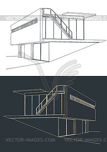 Современный дом s - изображение в векторном виде