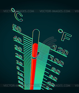 Thermometer with high and low temperature Vector Image