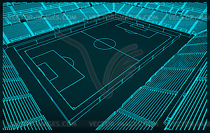 Football stadium sketch - vector image