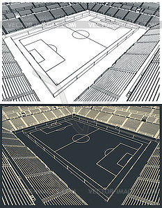 Football stadium sketches - vector image