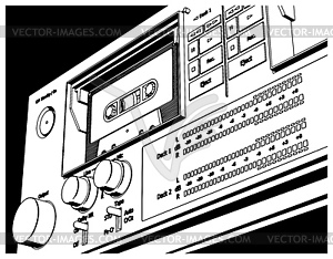 Tape recorder cassette deck - vector clipart