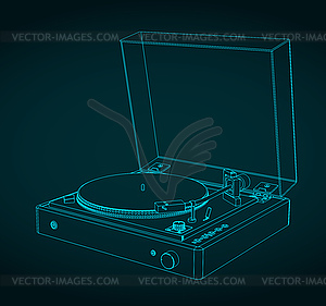 Turntable sketch - vector clip art