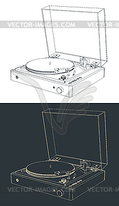 Turntable sketches - vector image