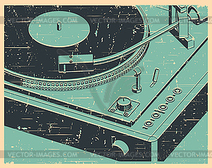 Turntable vinyl retro poster style - vector clipart