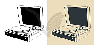 Turntable vinyl player - vector clipart