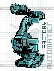 Robotic arm for automated production - vector clipart