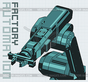 Robotic production manipulator - vector clipart