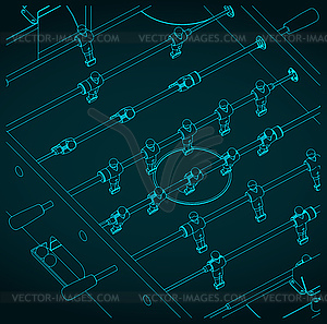 Классический стол для настольного футбола - изображение в формате EPS