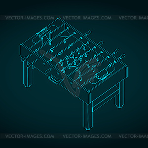 Классический настольный футбол с изометрическим рисунком - изображение в векторе / векторный клипарт