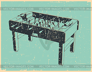 Classic foosball table retro poster - vector clipart