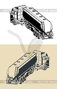 Silo truck sketches - royalty-free vector clipart