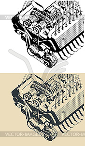 V engine s - vector clip art