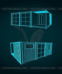 Container house - vector clipart