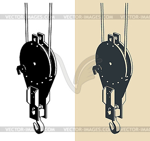 Construction crane hook - royalty-free vector image