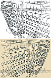 Многоквартирный дом - векторный эскиз