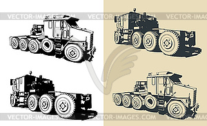 Heavy equipment transporter s - vector image