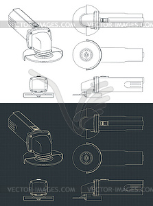 Angle grinder blueprints - vector clipart