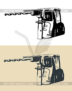 Professional cordless SDS Drill - vector clipart