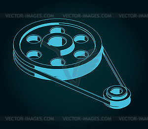 Belt and pulley - vector clipart