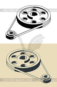 Belt and pulley s - vector image