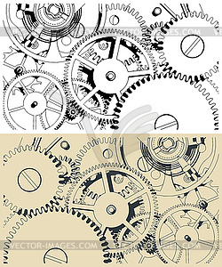 Clock mechanism s - vector clip art