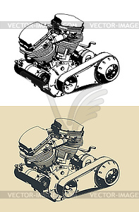 Motorcycle engine s - royalty-free vector clipart