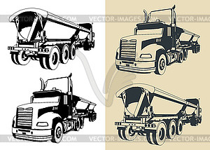 Side dump trailer - vector clip art