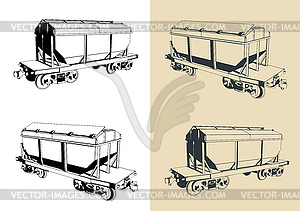 Ballast hopper wagon - vector clipart