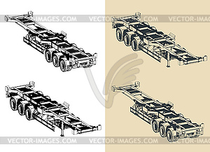 Container semi-trailer - vector image