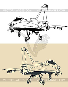 Палубный военный реактивный самолет - изображение в векторе / векторный клипарт