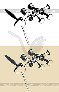 Airplane horizontally opposed engine crankshaft - vector clip art