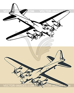 B-17 Flying Fortress - vector clipart