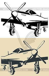 Истребитель-бомбардировщик времен Второй мировой войны - векторное изображение EPS