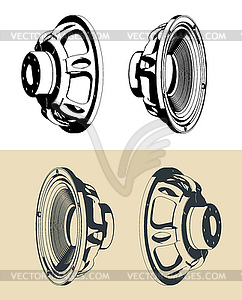 Subwoofer speakers - vector clipart