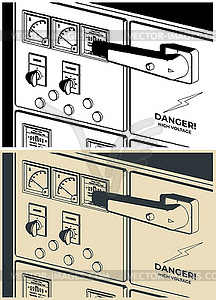 Industrial electrical control panel - vector image