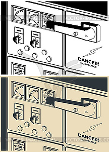 Промышленная электрическая панель управления - векторное изображение