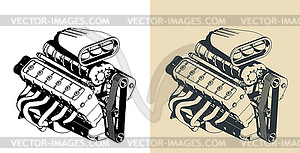 Powerful turbocharged engine s - vector image