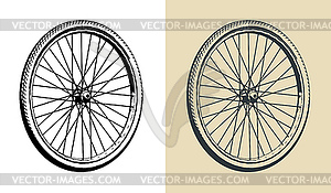 Bicycle wheel s - color vector clipart
