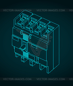 Схема автоматического выключателя - графика в векторном формате