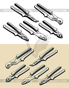 Pliers set s - royalty-free vector image